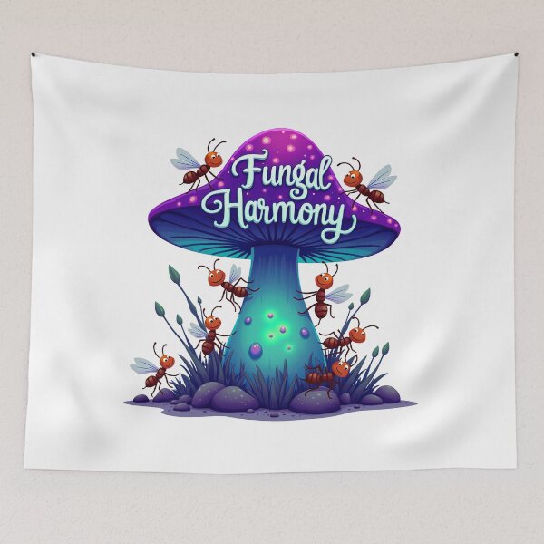 Item preview, Fungal Harmony - Ants on Mushroom designed and sold by Bulwshop.