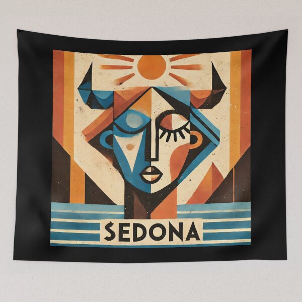 Item preview, Sedona Cubism Art – Red Rocks and Vortex Vibes designed and sold by OzzFrequency.
