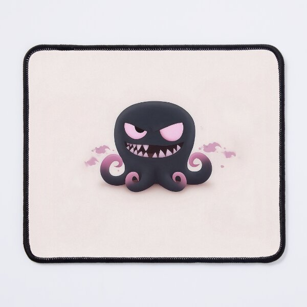 Item preview, Cute Evil Black Octopus Vector Illustration with Pink Eyes designed and sold by GoldenTealArts.