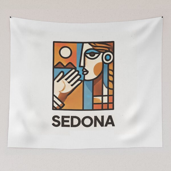 Item preview, Sedona Cubism Art – Red Rocks and Vortex Vibes designed and sold by OzzFrequency.