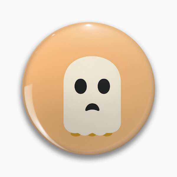 Item preview, Sad Ghost Illustration on Orange Background designed and sold by GoldenTealArts.