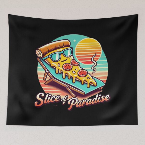 Item preview, Retro Pizza Slice Cartoon - Fun Foodie Artwork designed and sold by BunBuntheDog-.