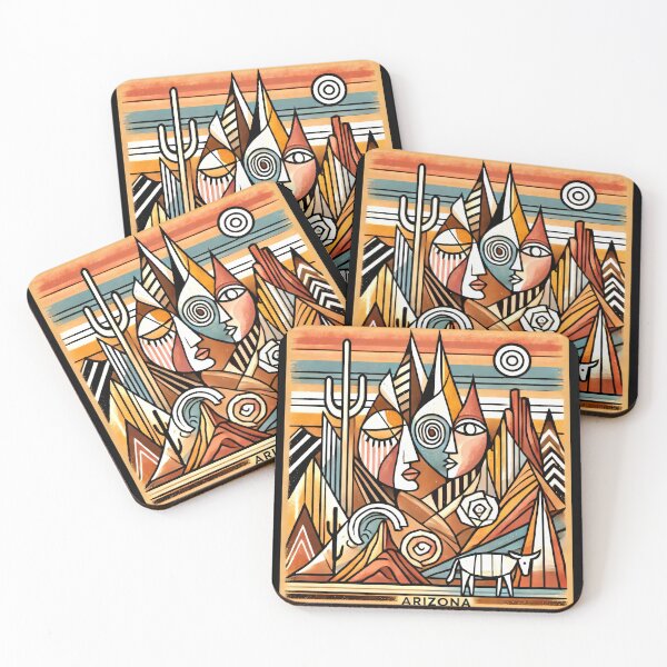Item preview, Sedona Cubism Art – Red Rocks and Vortex Vibes designed and sold by OzzFrequency.