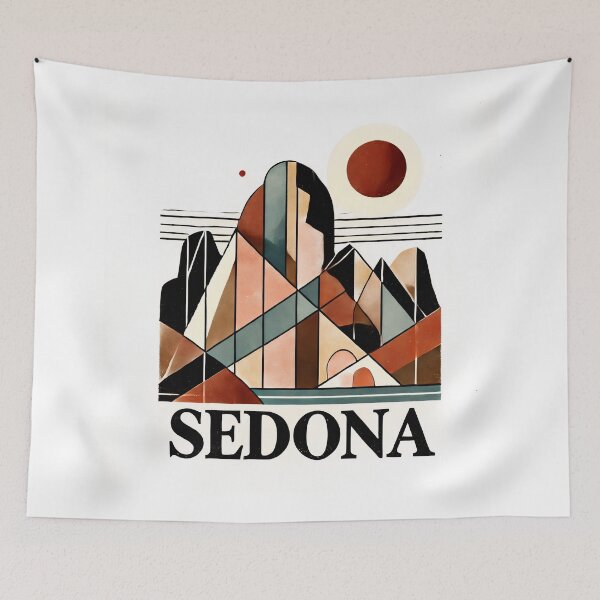 Item preview, Sedona Cubism Art – Red Rocks and Vortex Vibes designed and sold by OzzFrequency.