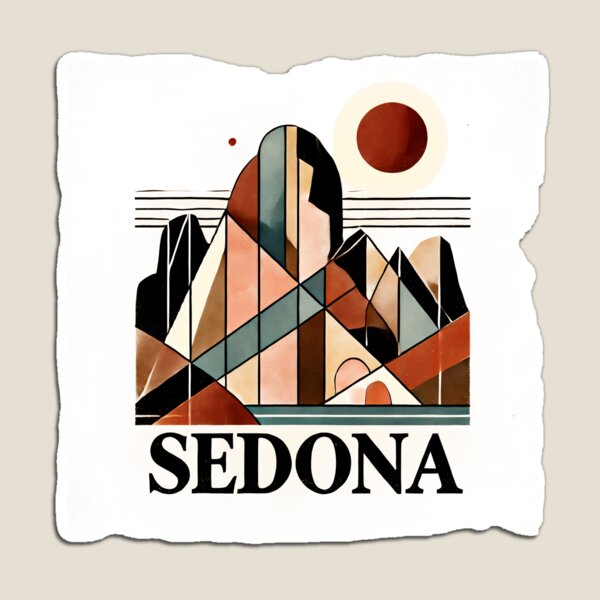 Item preview, Sedona Cubism Art – Red Rocks and Vortex Vibes designed and sold by OzzFrequency.