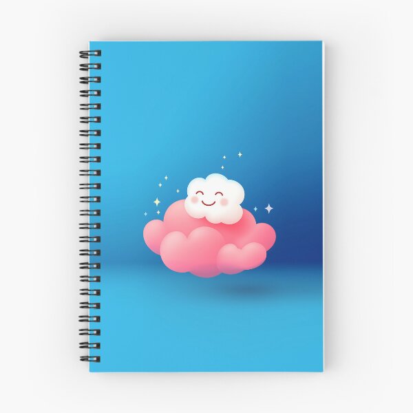 Item preview, Smiling White Cloud Vector Illustration on Blue Background designed and sold by GoldenTealArts.