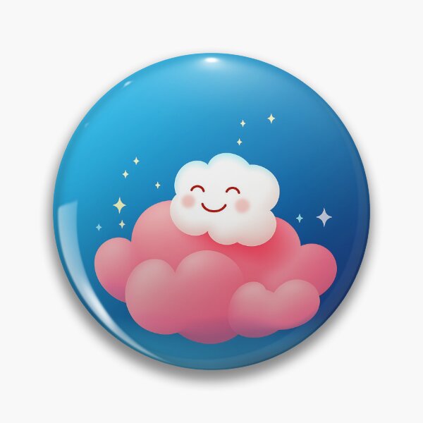 Item preview, Smiling White Cloud Vector Illustration on Blue Background designed and sold by GoldenTealArts.