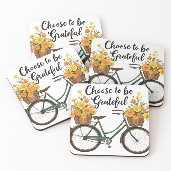 Item preview, Choose to Be Grateful Vintage Bicycle Floral designed and sold by Kawaii Planet Studio.