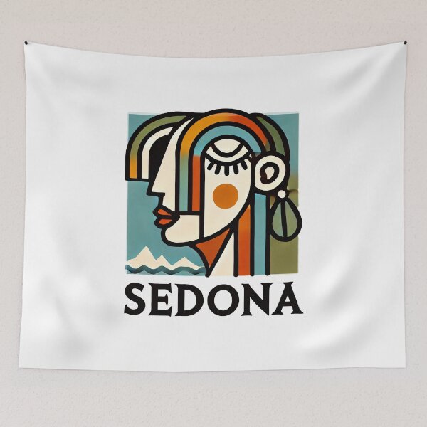 Item preview, Sedona Cubism Art – Red Rocks and Vortex Vibes designed and sold by OzzFrequency.