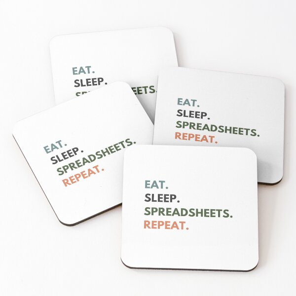 Item preview, Eat Sleep Spreadsheets Repeat Funny Accounting designed and sold by CuteLovelyDesigns.