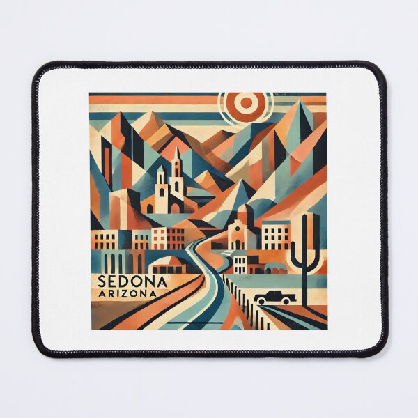 Item preview, Sedona Cubism Art – Red Rocks and Vortex Vibes designed and sold by OzzFrequency.