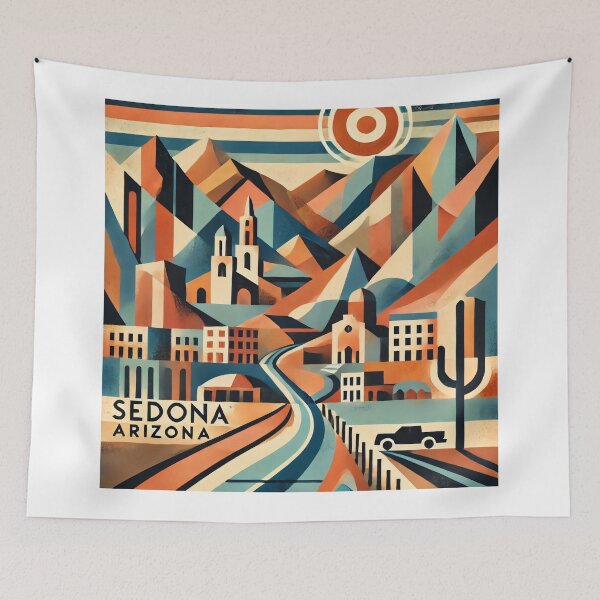 Item preview, Sedona Cubism Art – Red Rocks and Vortex Vibes designed and sold by OzzFrequency.