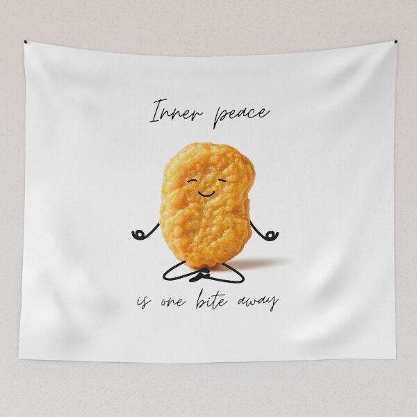 Item preview, Inner peace is one bite away... funny chicken nugget design designed and sold by Kaczorek-Shop.