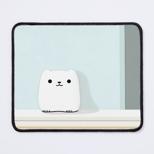 Item preview, White Bear Illustration on Pastel Blue Background designed and sold by GoldenTealArts.