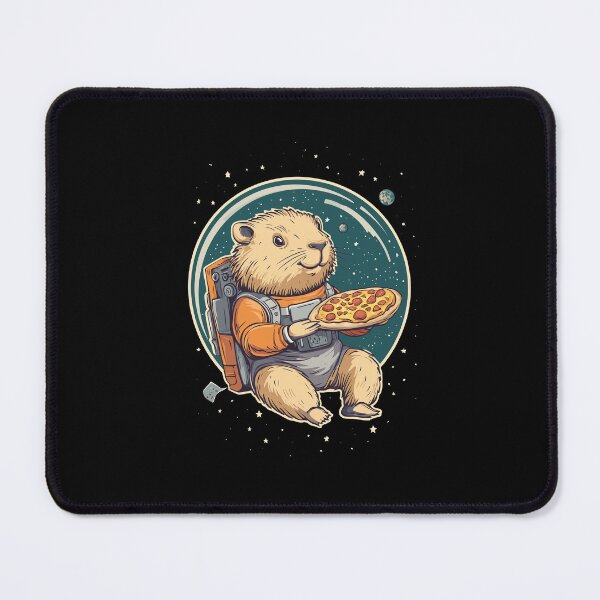 Item preview, Space Capybara Design - Astronaut Enjoying Pizza designed and sold by VisualArtsOasis.