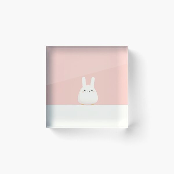 Item preview, Adorable Minimalist White Rabbit Illustration designed and sold by GoldenTealArts.