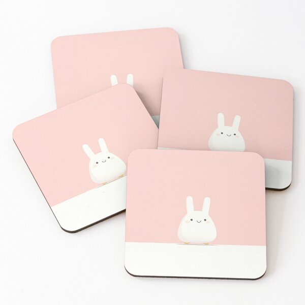 Item preview, Adorable Minimalist White Rabbit Illustration designed and sold by GoldenTealArts.