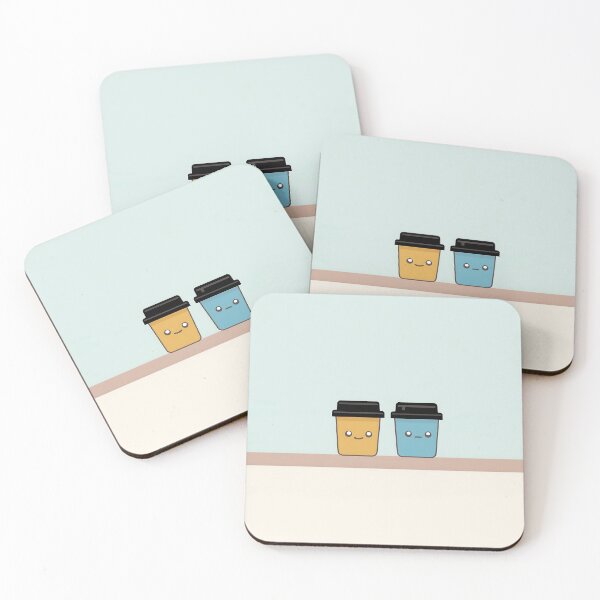 Item preview, Smiling Coffee Cups Illustration designed and sold by GoldenTealArts.