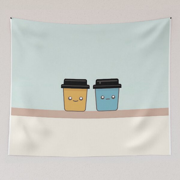 Item preview, Smiling Coffee Cups Illustration designed and sold by GoldenTealArts.