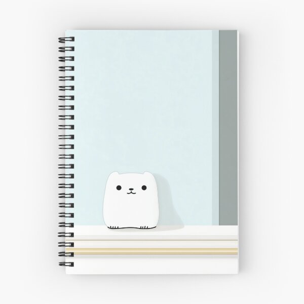 Item preview, White Bear Illustration on Pastel Blue Background designed and sold by GoldenTealArts.