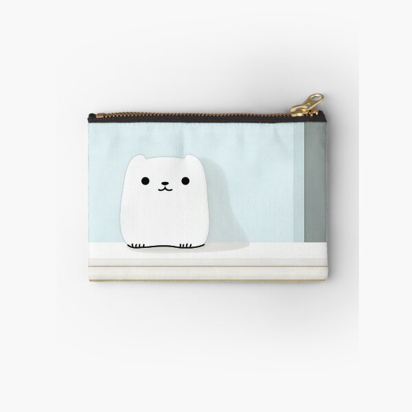 Item preview, White Bear Illustration on Pastel Blue Background designed and sold by GoldenTealArts.