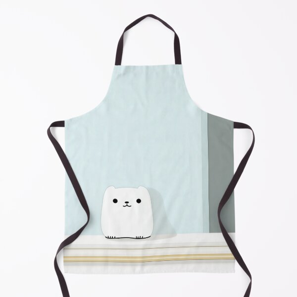 Item preview, White Bear Illustration on Pastel Blue Background designed and sold by GoldenTealArts.