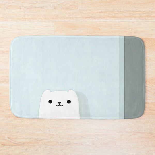 Item preview, White Bear Illustration on Pastel Blue Background designed and sold by GoldenTealArts.