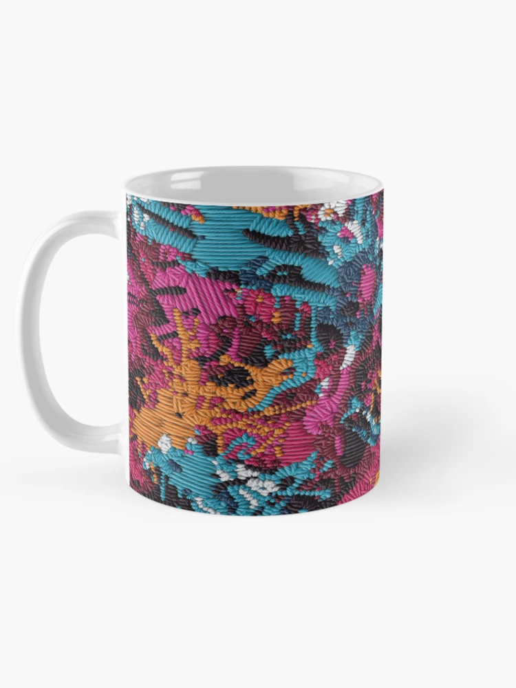 Thumbnail 5 of 6, Coffee Mug, Embroidery Splash Pattern designed and sold by RWT-Design.