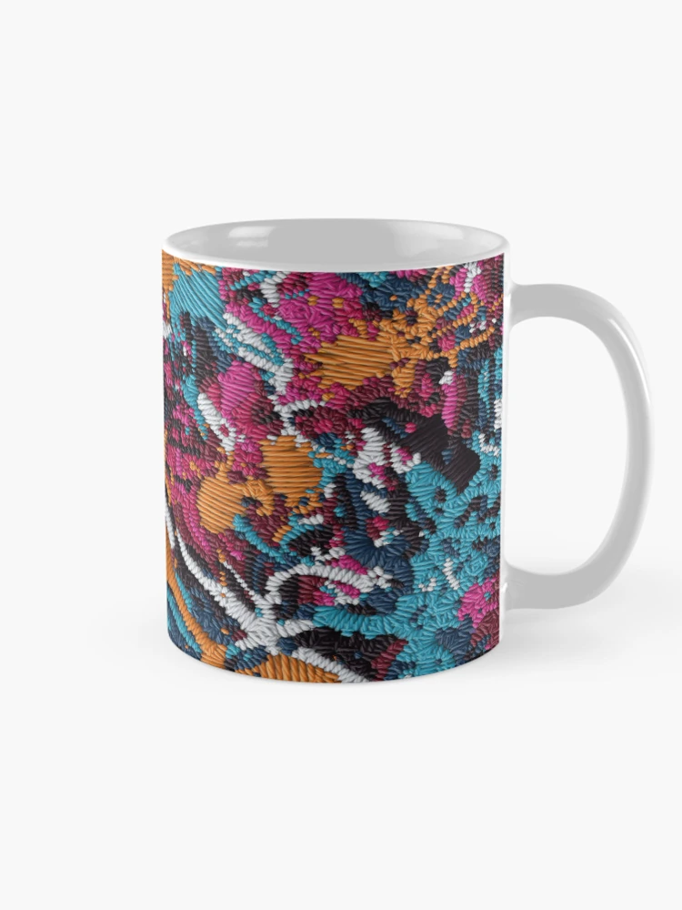 Thumbnail 3 of 6, Coffee Mug, Embroidery Splash Pattern designed and sold by RWT-Design.