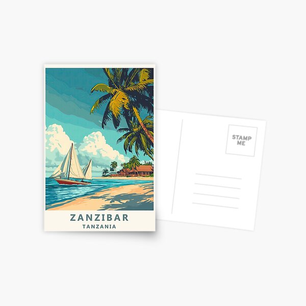 Item preview, Zanzibar, Tanzania, travel poster designed and sold by JJAArt.