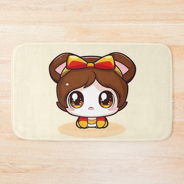 Item preview, Cute Chibi Character With Brown Hair And Yellow Bow designed and sold by GoldenTealArts.