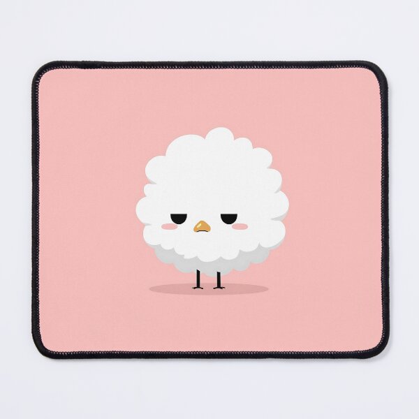 Item preview, Adorable Fluffy White Bird on Pink Minimalist Background designed and sold by GoldenTealArts.