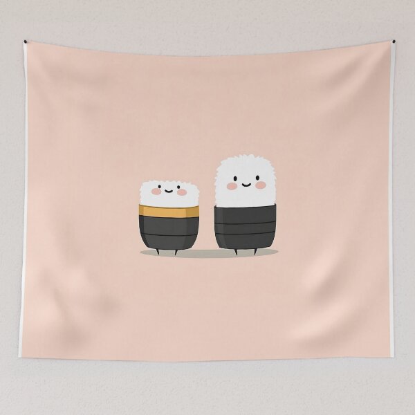 Item preview, Adorable Sushi Characters Illustration designed and sold by GoldenTealArts.