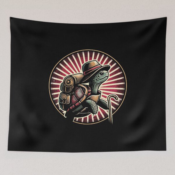 Item preview, Adventurous Turtle - Retro Nature Explorer Design designed and sold by Aredbox.