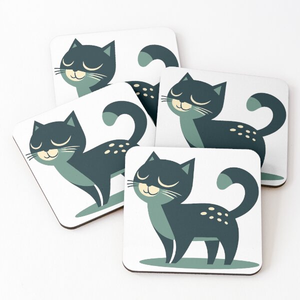 Item preview, Happy Cat with a Curled Tail Kitty, Kitten Spots Playful MCM  Mid century Atomic, Catitude designed and sold by TheTimeTaxi.