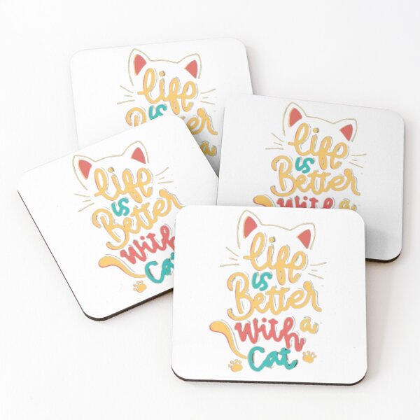 Item preview, life us better with a cat  designed and sold by MeowLoka ⭐⭐⭐⭐.