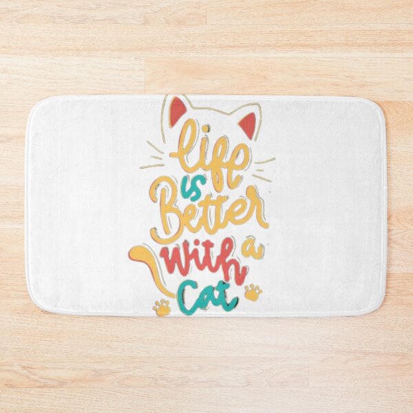 Item preview, life us better with a cat  designed and sold by MeowLoka ⭐⭐⭐⭐.