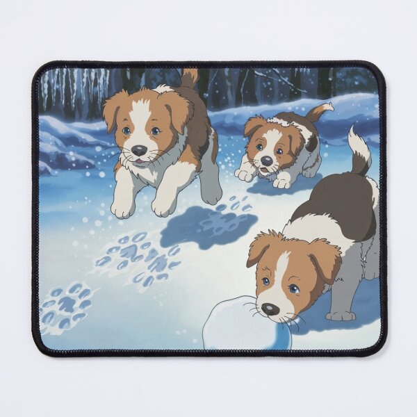 Item preview, Cute Brittany dog puppies playing in the snow designed and sold by DamioPolArt.