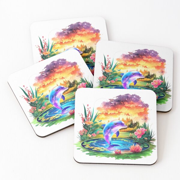 Item preview, Galactic Dolphin in Sunset Oasis designed and sold by ZetaDream.
