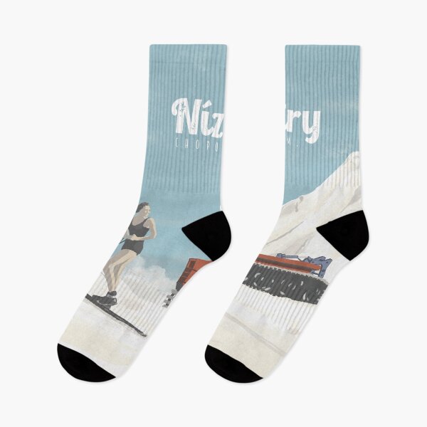 Item preview, Retro skier in the Tatra mountains - Nízke Tatry designed and sold by WHTDG.