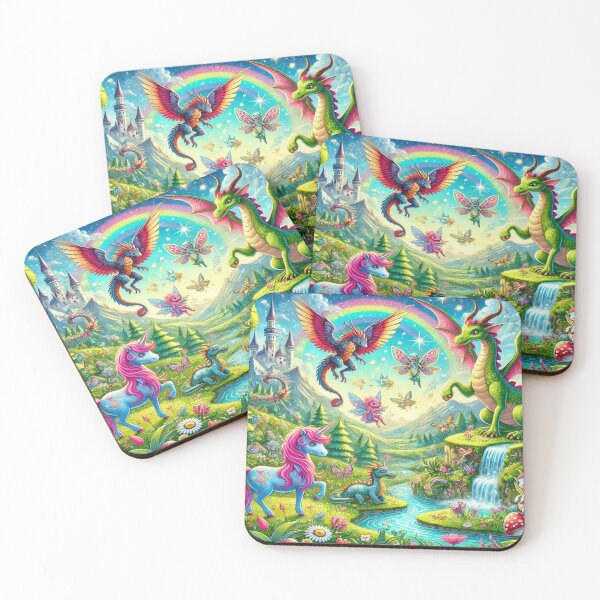 Item preview, A magical landscape full of fantastic creatures – a watercolor that enchants designed and sold by FotoworldEdel.