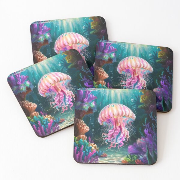 Item preview, Mystical Jellyfish in Vibrant Coral Reef designed and sold by ZetaDream.