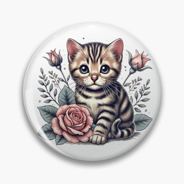 Item preview, Adorable Bengal kitten with flowers designed and sold by nicnacc.