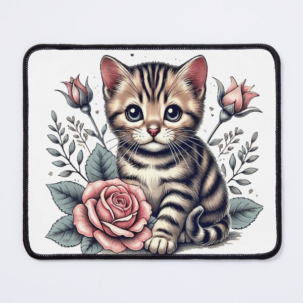 Item preview, Adorable Bengal kitten with flowers designed and sold by nicnacc.