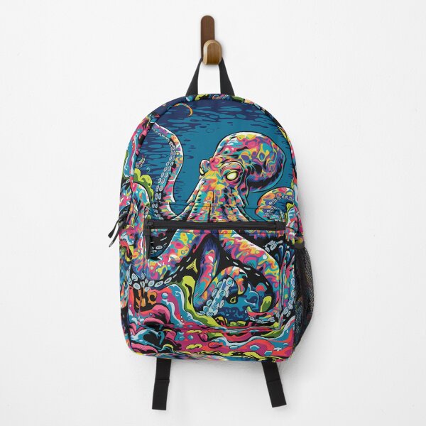 Item preview, Psychedelic Octopus in Vibrant Underwater Chaos designed and sold by ZetaDream.