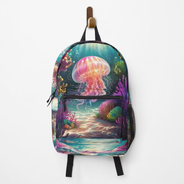 Item preview, Ethereal Jellyfish in Vibrant Coral Wonderland designed and sold by ZetaDream.