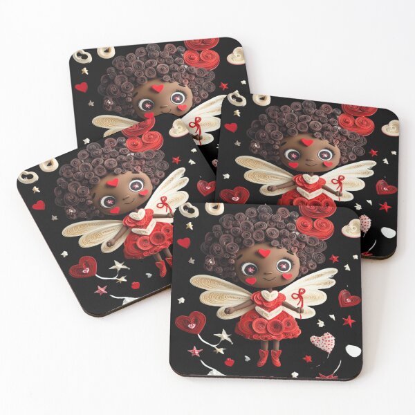 Item preview,  African American Cute Cupid Girl designed and sold by PrintsByFrank.