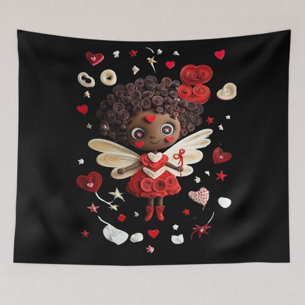 Item preview,  African American Cute Cupid Girl designed and sold by PrintsByFrank.