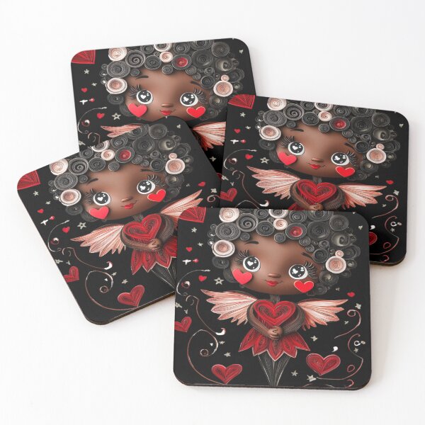 Item preview, African American Cute Cupid Girl designed and sold by PrintsByFrank.