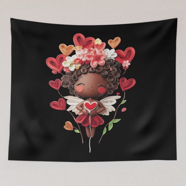 Item preview, African American Cute Cupid Girl designed and sold by PrintsByFrank.